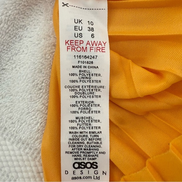 ASOS DESIGN Petite Corset Detail Pleated Tiered Maxi Dress in Marigold Size 6 - Picture 10 of 11